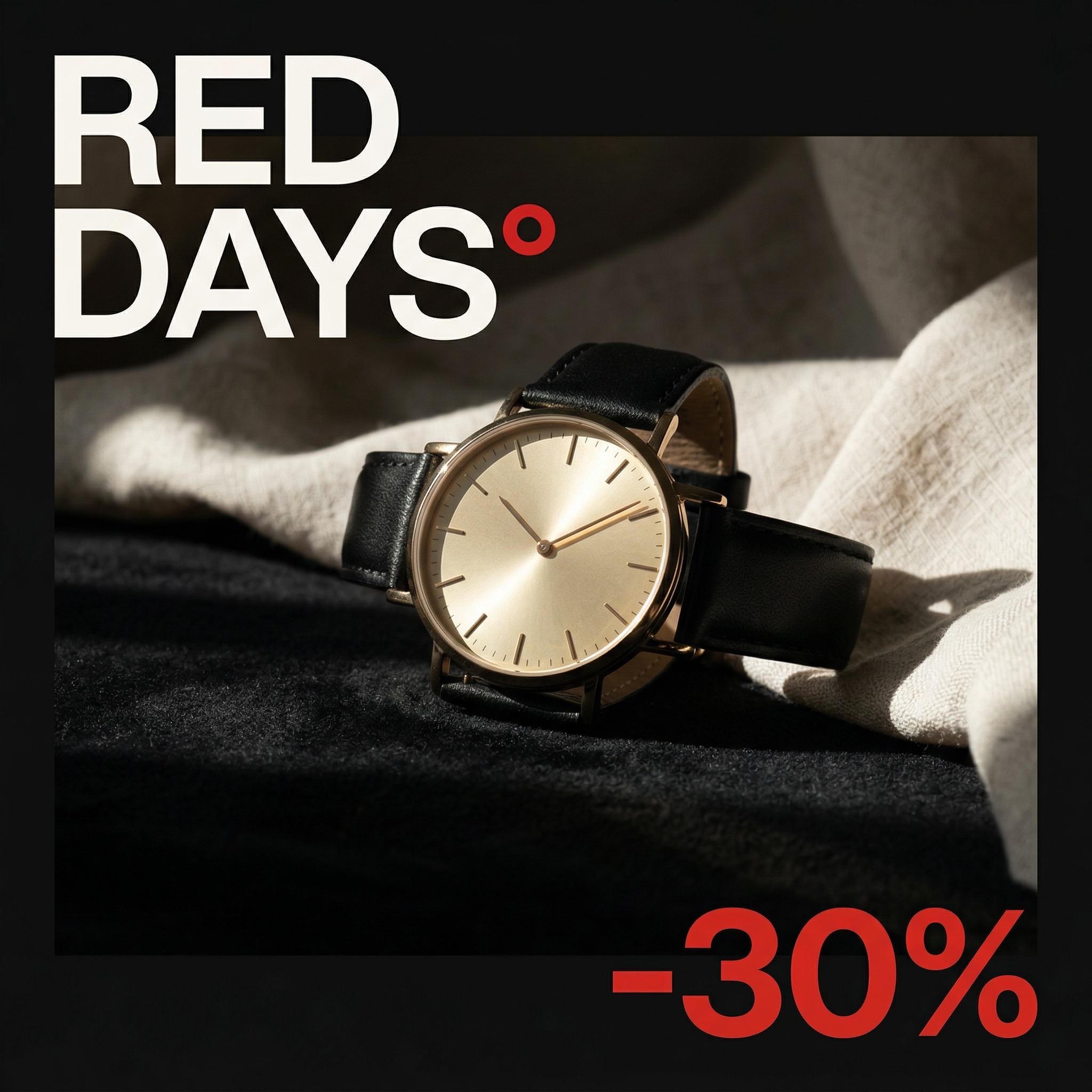Red Days° watch ad mockup